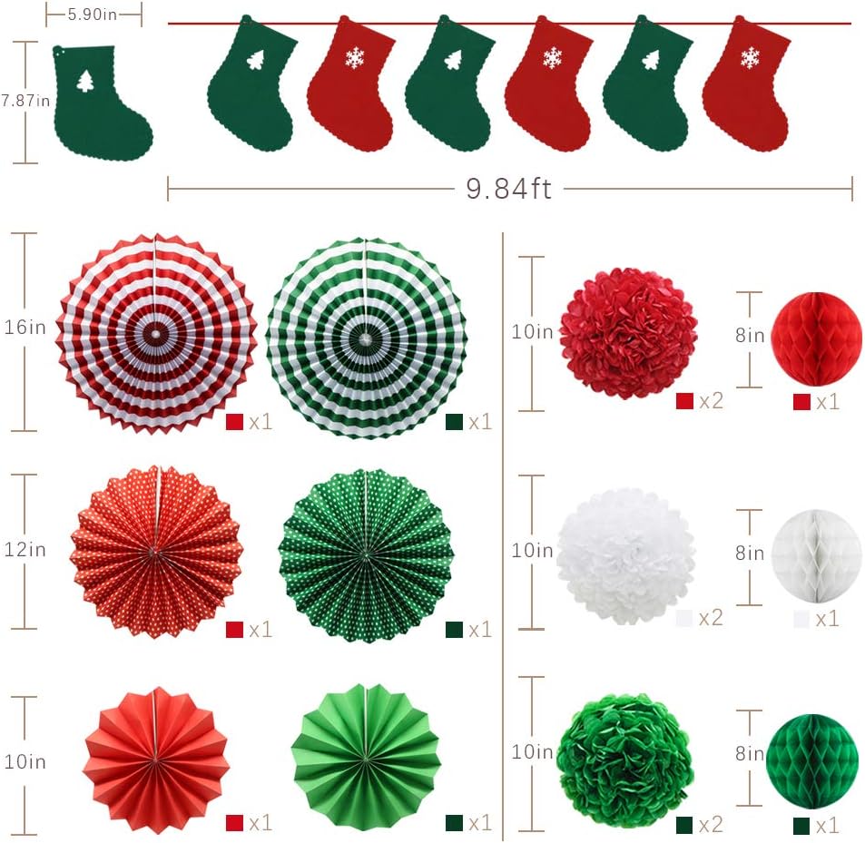 Christmas Decor Kit with Banners and Snowflake Garland