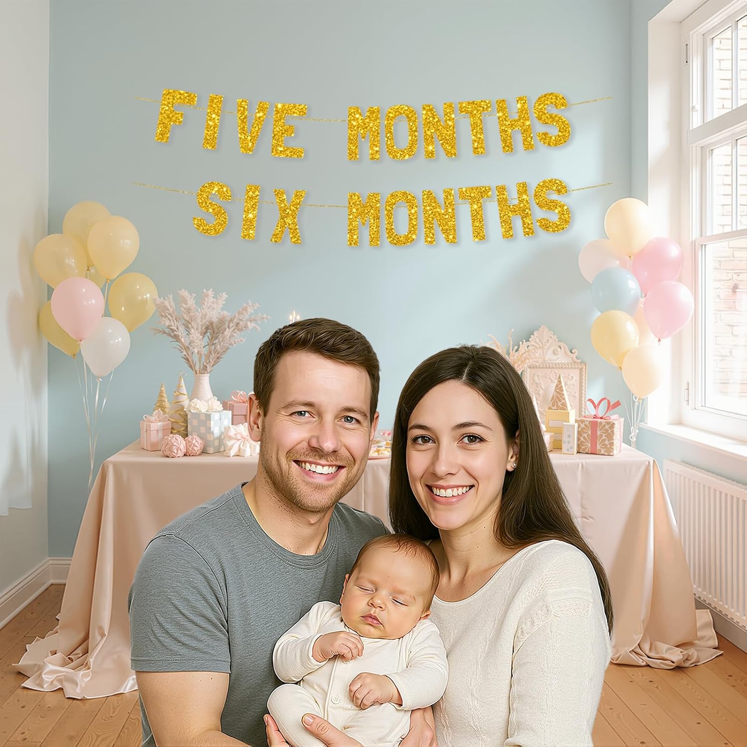 Meowoo Sweet Five Months Decor Banner