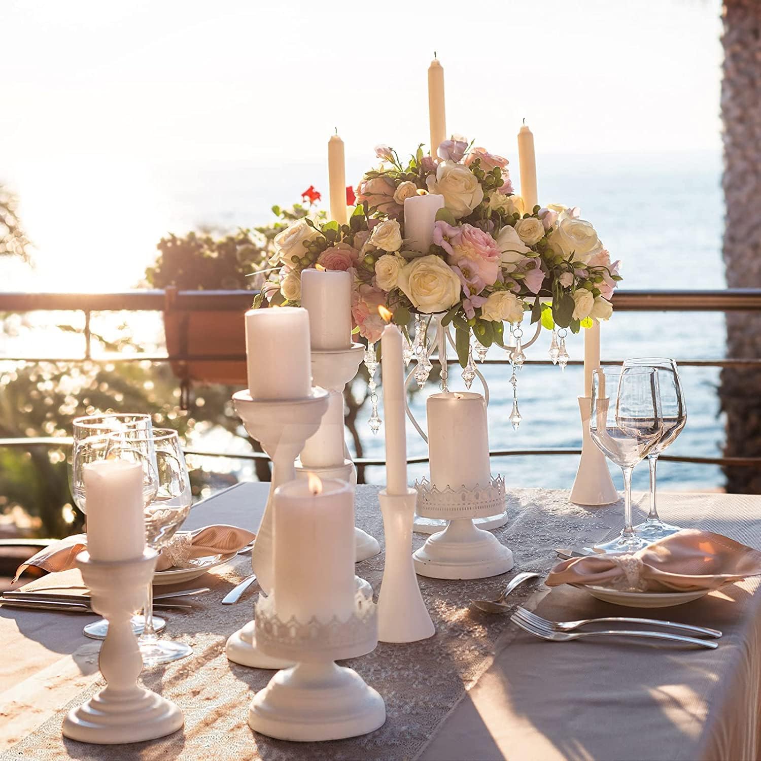 Irenare Tablecloth Set with Glitter Sequin Table Runner