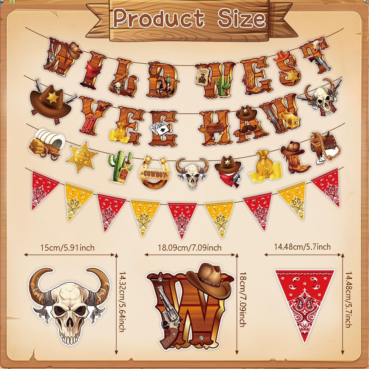 Western Cowboy Party Decorations Banner for Birthday