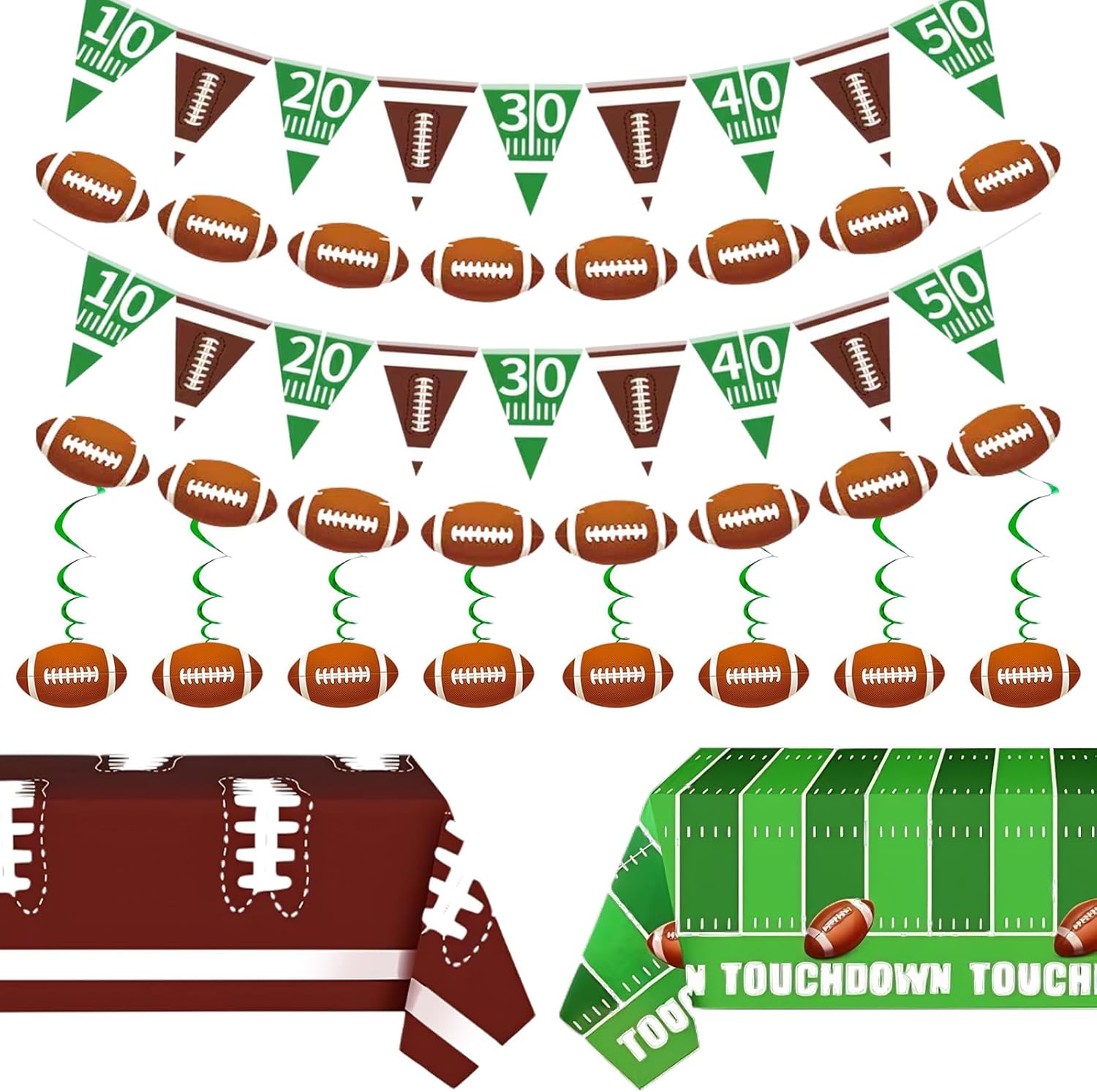 7 Serving Football Party Decorations Set