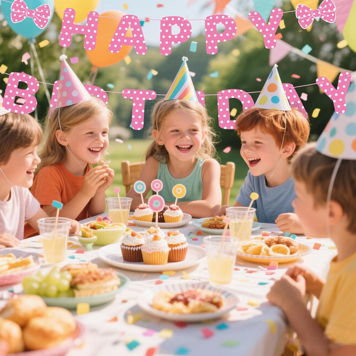 Pink Mouse Birthday Banner Set for Kids