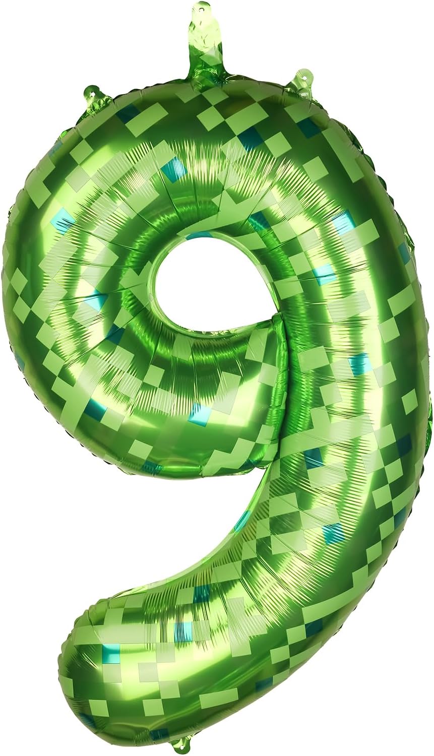 40 Inch Giant Green Pixel Number 9 Foil Balloons