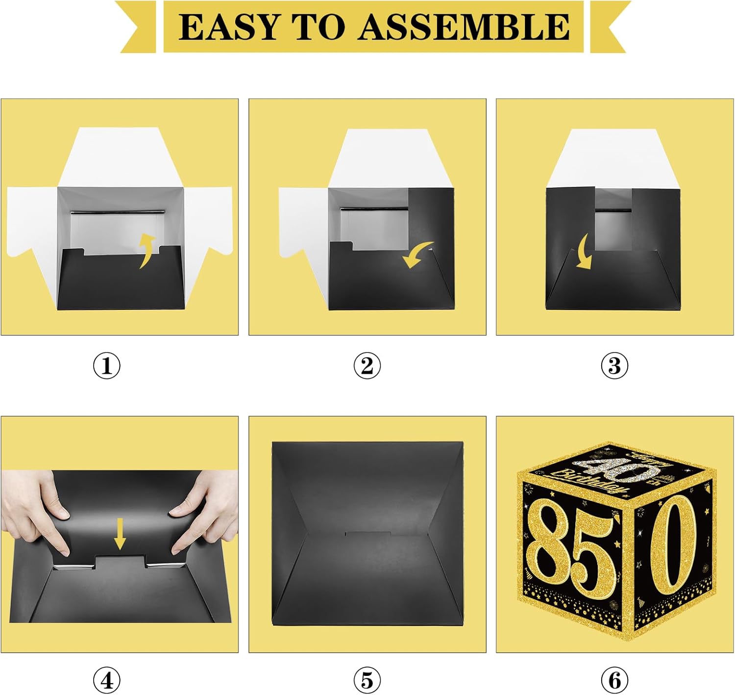 3pcs Happy 40th Birthday Decor Boxes