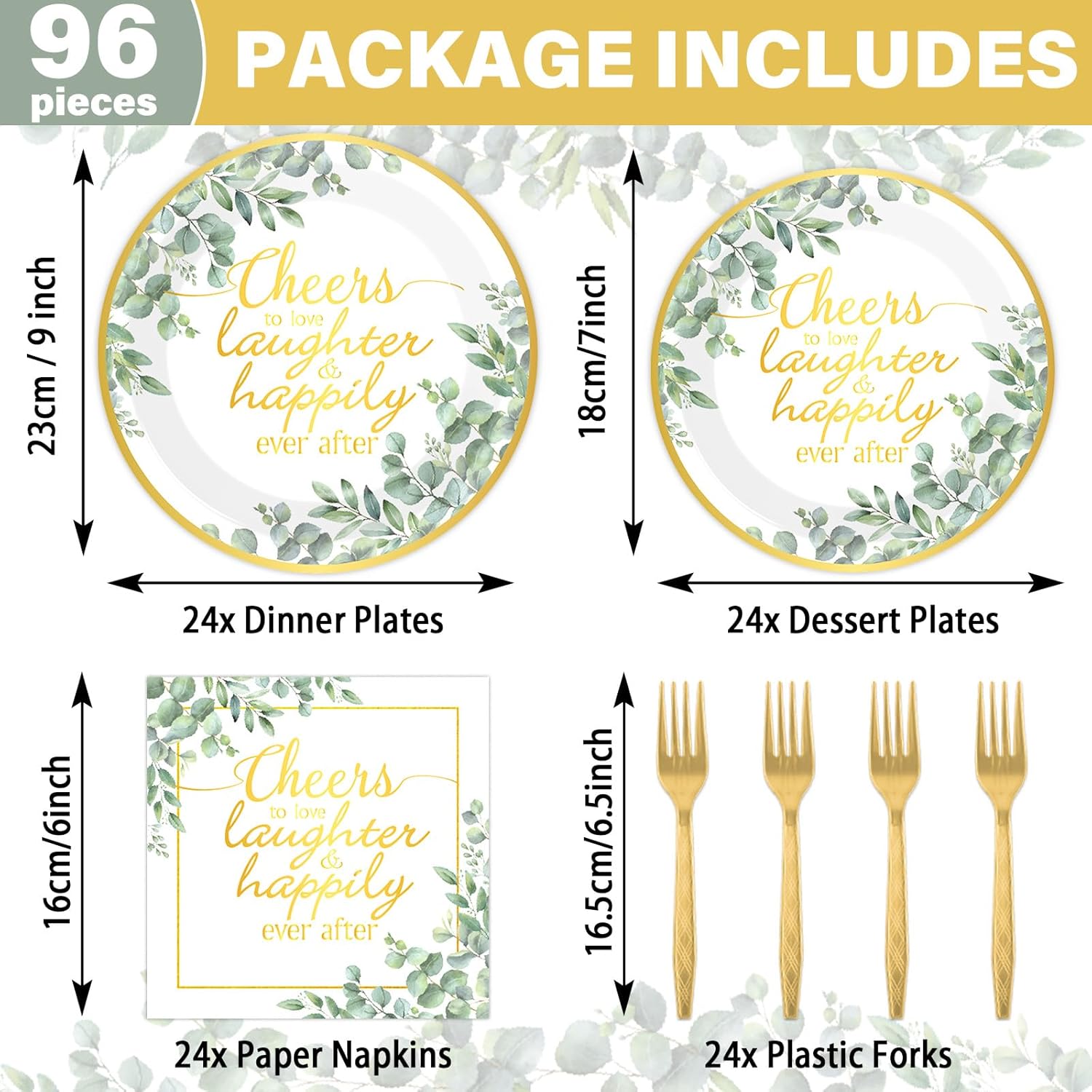 96Pcs Eucalyptus Leaves Wedding Party Supplies