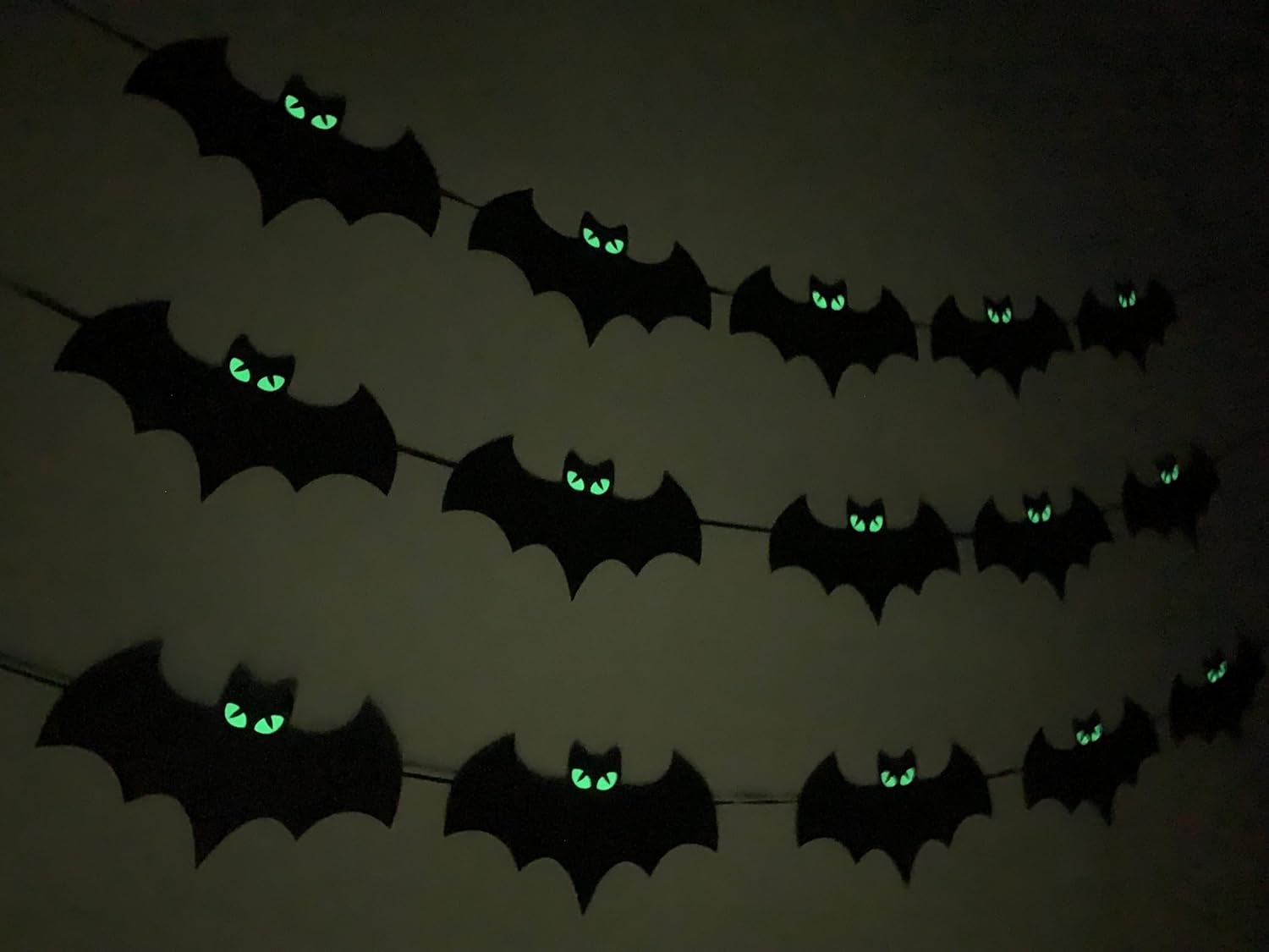 Halloween Glow Eyes Bats Banner Set