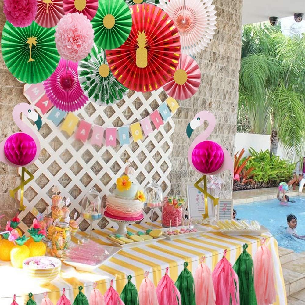 KAXIXI Tropical Flamingo Party Decor Set