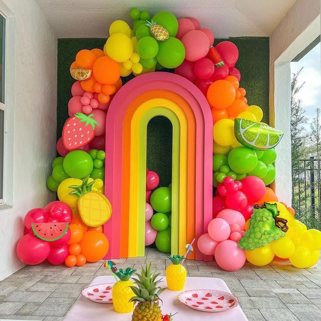 DUBEDAT Fruit Balloon Garland Kit for Birthday Party Decorations