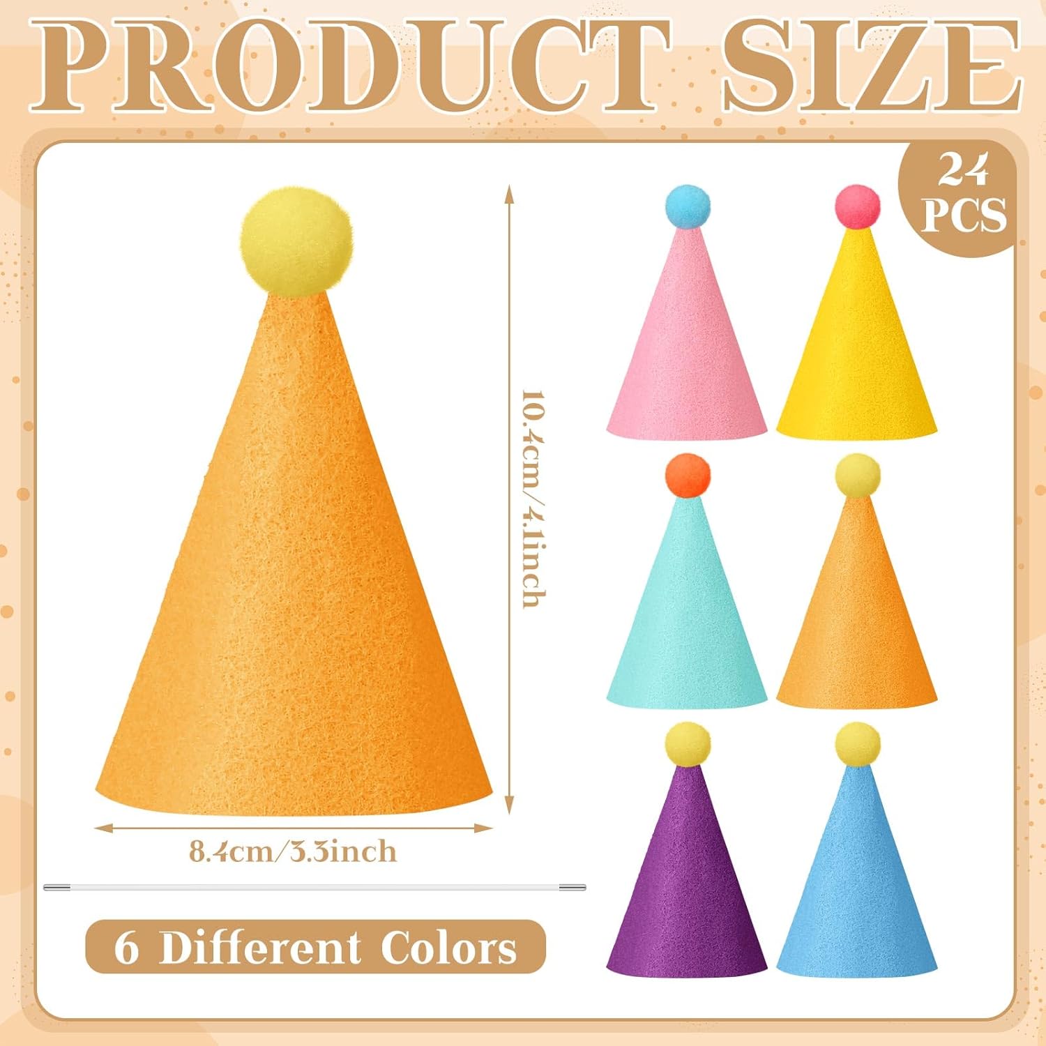 24 pcs Mini Party Hats for Stuffed Animals