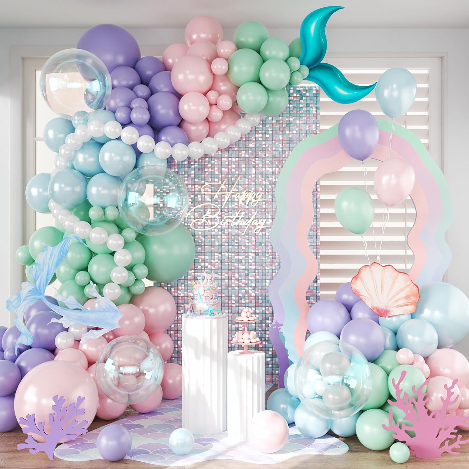 CROSSFINGERS Mermaid Balloon Garland Arch Kit