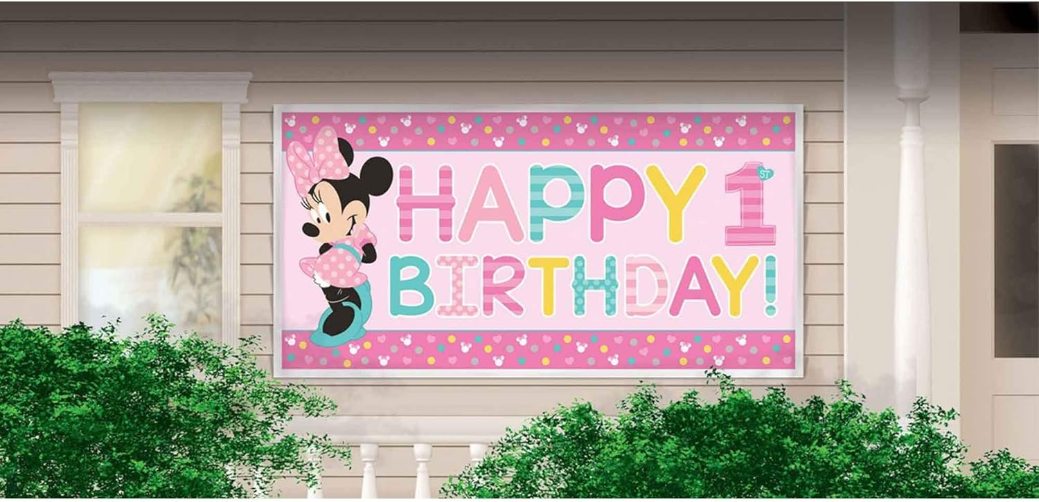 Disney Minnies 1st Birthday Horizontal Banner Sign