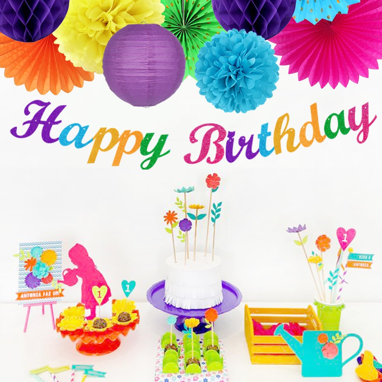 Rainbow Friends Birthday Party Decorations 21pcs Kit