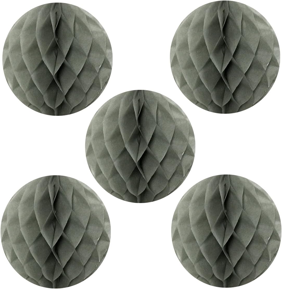 Wrapables 6 Inch Gray Tissue Pom Pom Set of 5