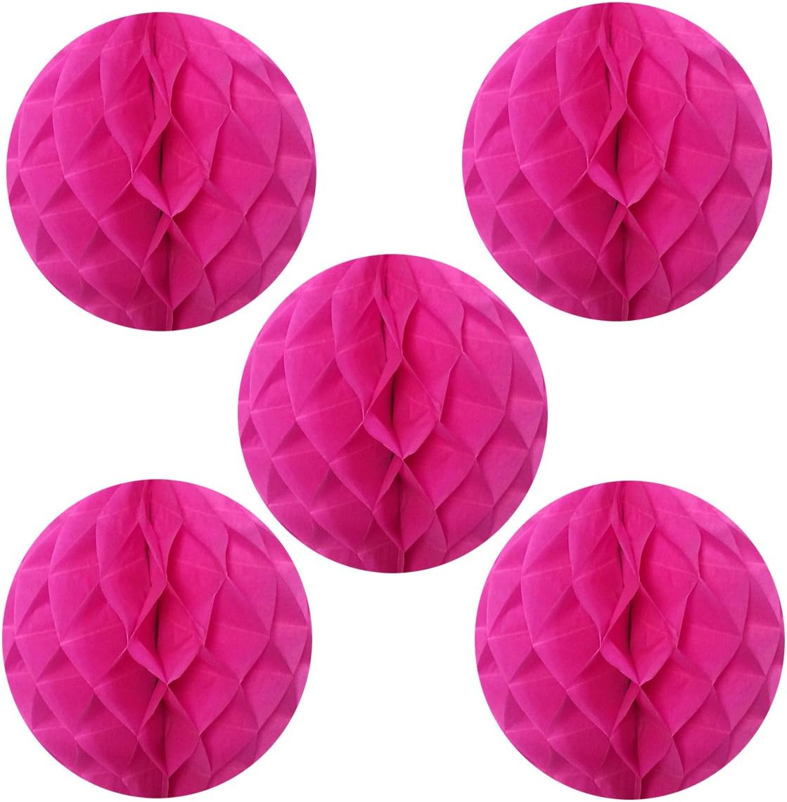Wrapables 6 Inch Tissue Honeycomb Balls Hot Pink Set of 5