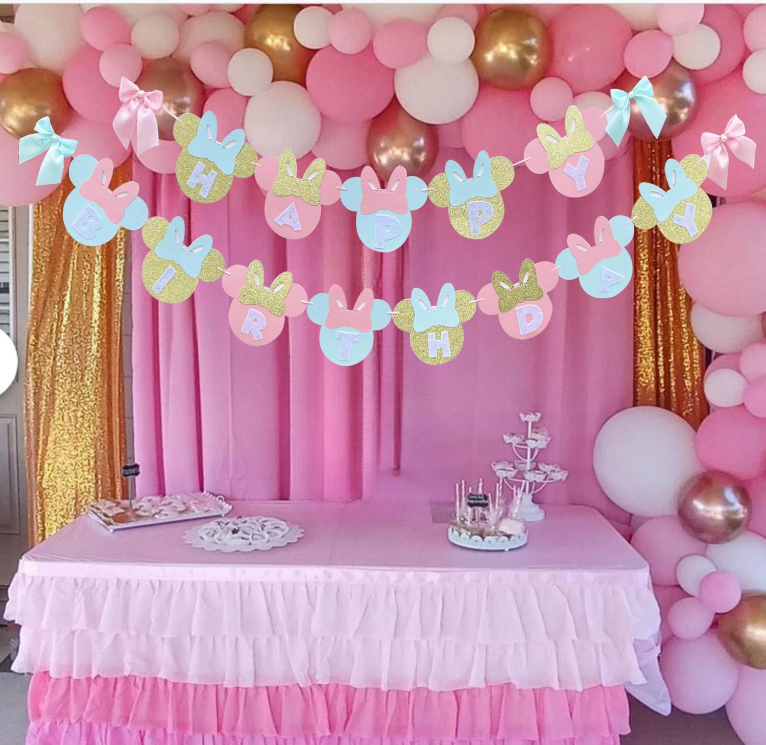 Minnie And Mouse Happy Birthday Banner