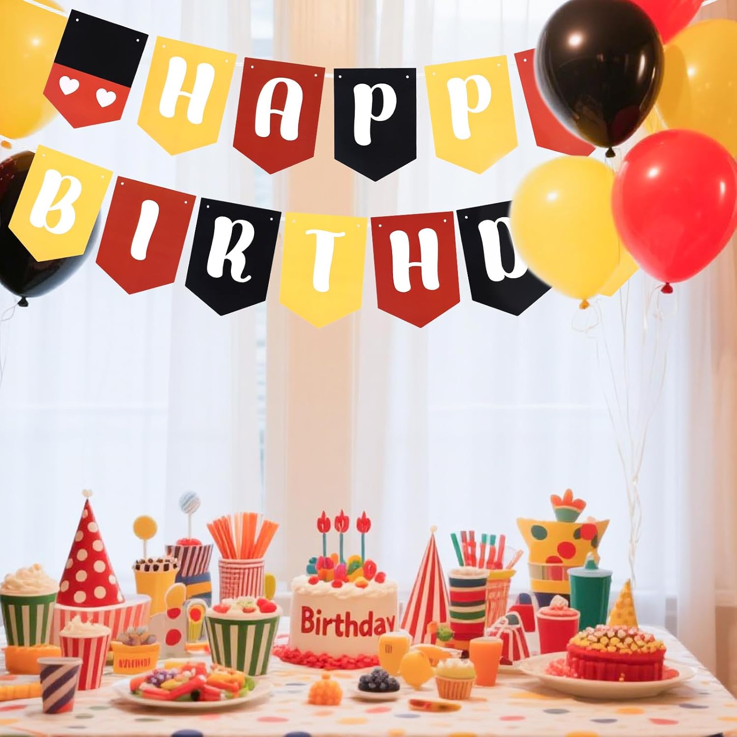 Cute Cartoon Mouse Birthday Banner Set Decor