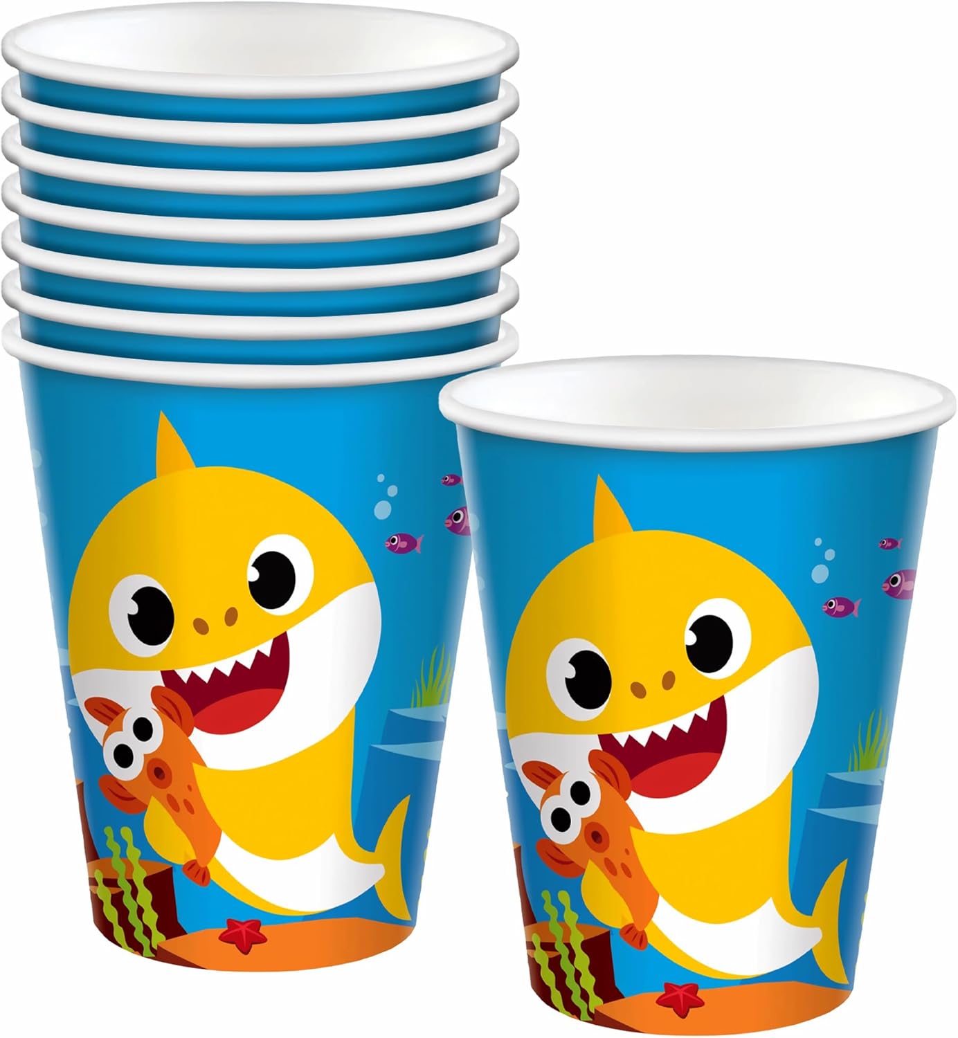 Adorable Baby Shark Cups 9 oz Pack of 8