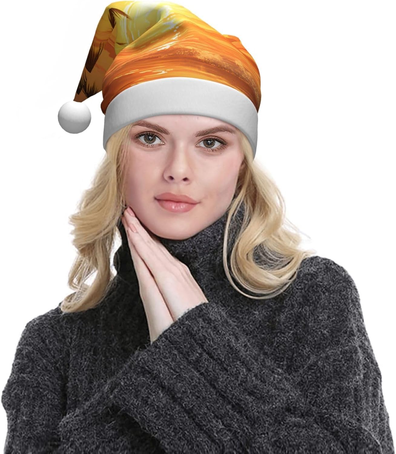 QinZheng Personalized Santa Hat with Palm Tree Print