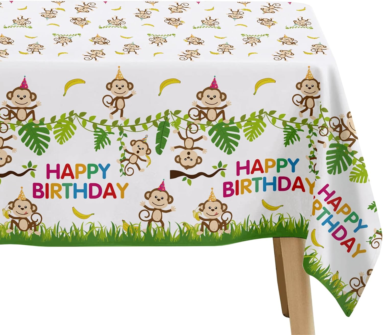 Monkey Birthday Decorations Tablecloth 3 Pack