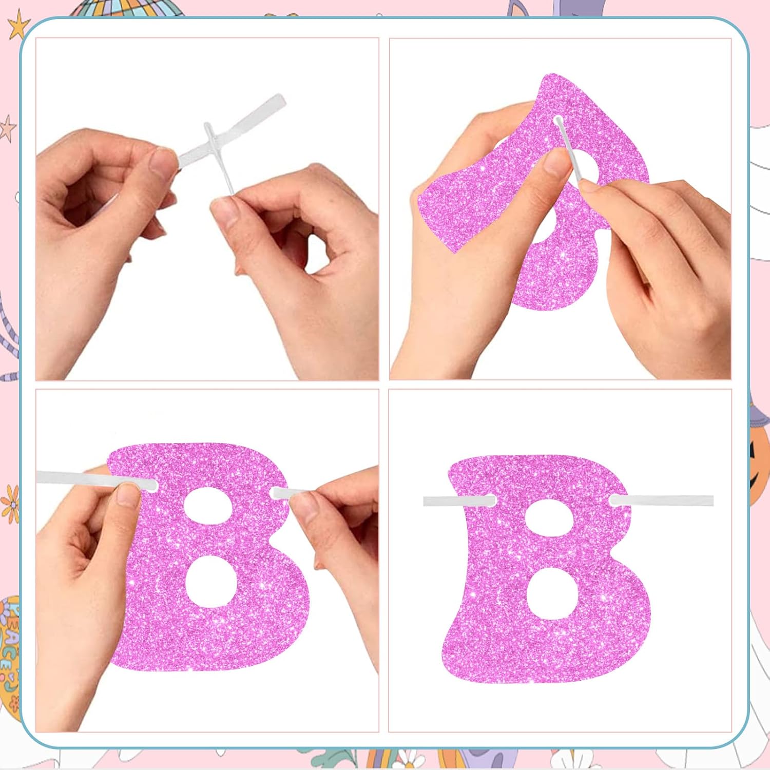 Sursurprise Retro Halloween Ghost Banner Decorations for Birthday Parties