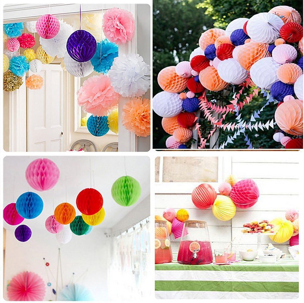 Daily Mall 15Pcs Honeycomb Paper Balls Pink Set