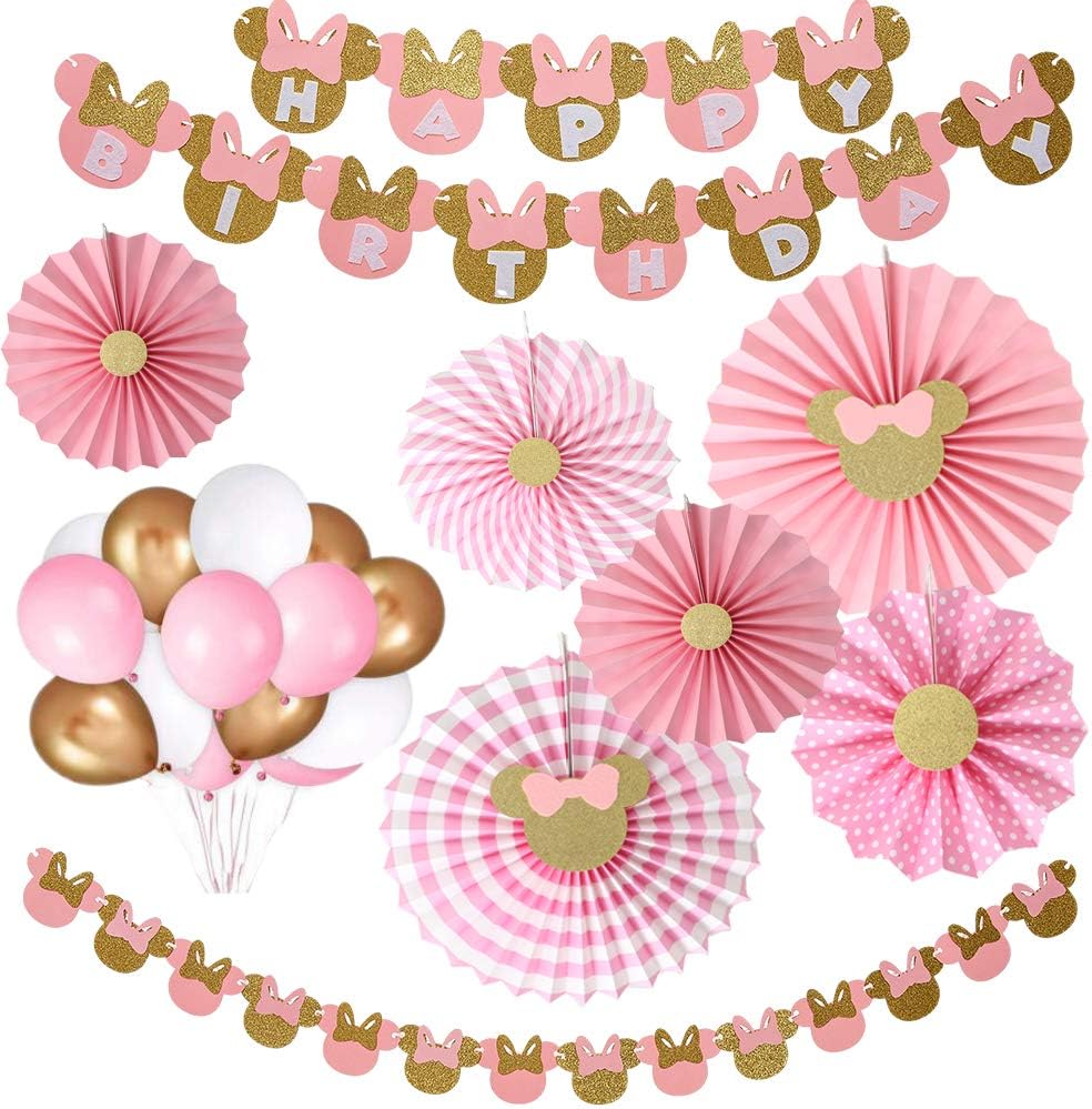 Minnie Themed 38pcs Party Decorations for Girls Birthday