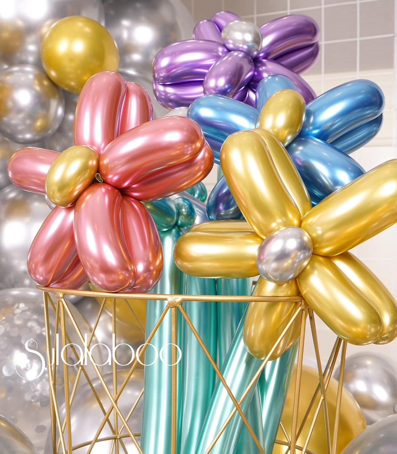 Premium 80pcs Metallic 260 Balloons Multicolored
