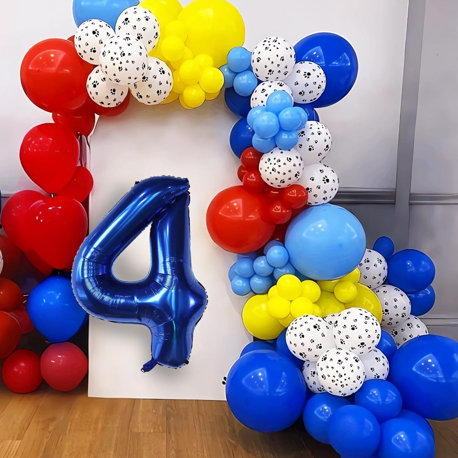 Dog Paw 3rd Birthday Balloon Arch Kit 40 Inch