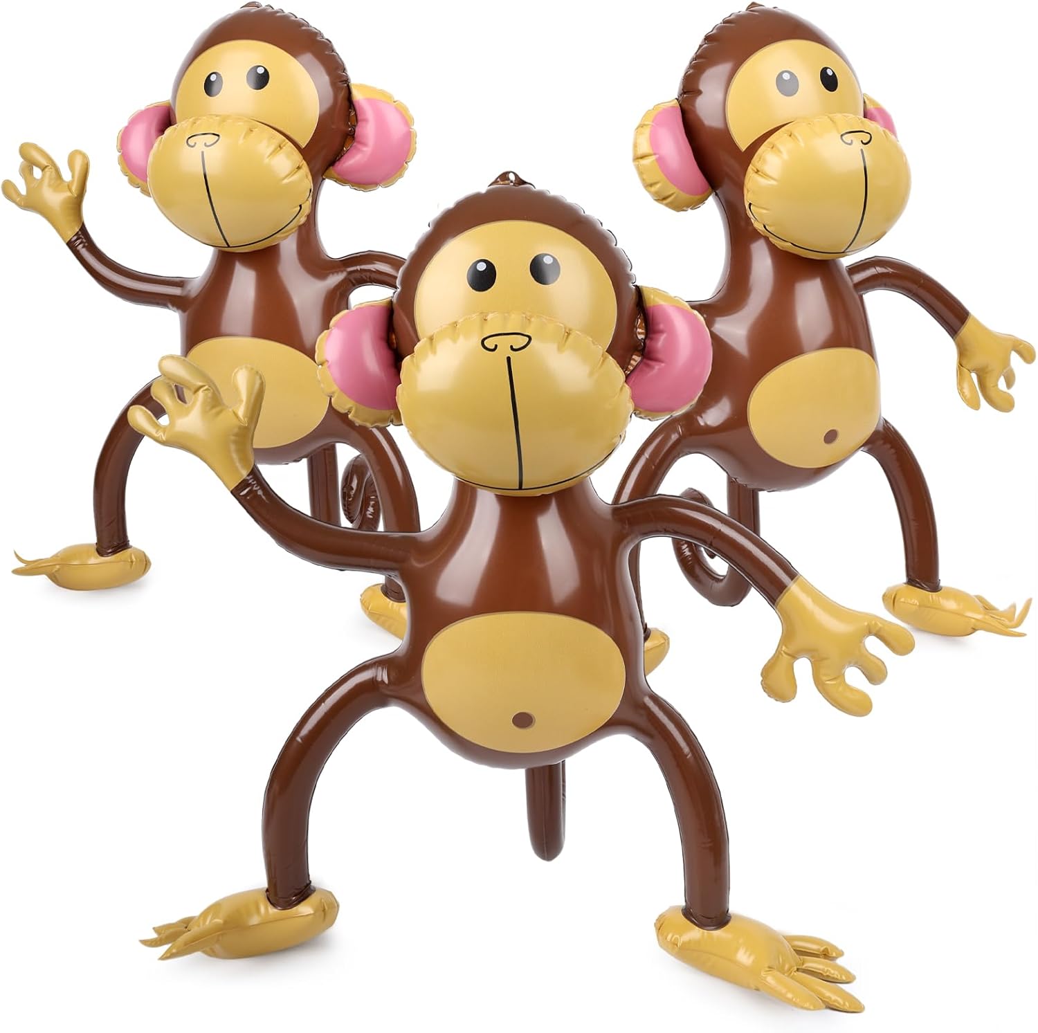 FUTUREPLUSX 3PCS Inflatable Monkeys Birthday Decorations