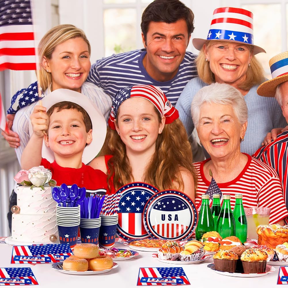 4th of July Patriotic Party Supplies Set 193 pcs