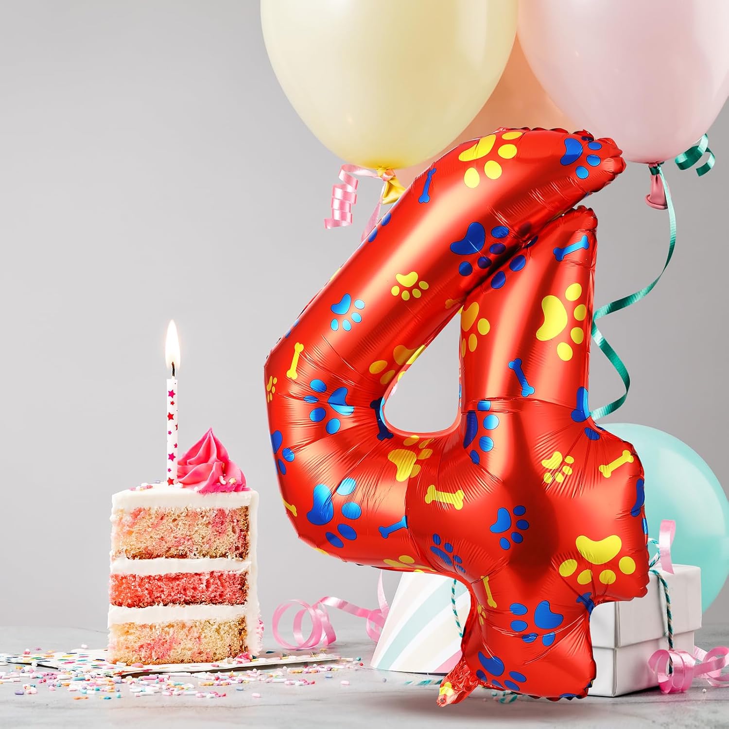 Leitee 40 Inch Giant Dog Paw Birthday Balloon