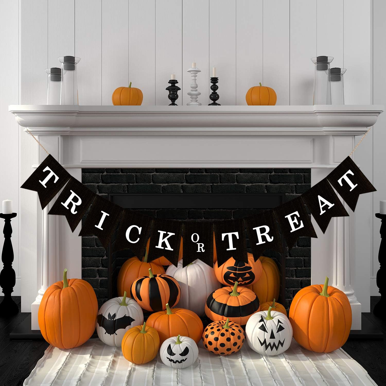 Trick or Treat Burlap Banner - Halloween Decor