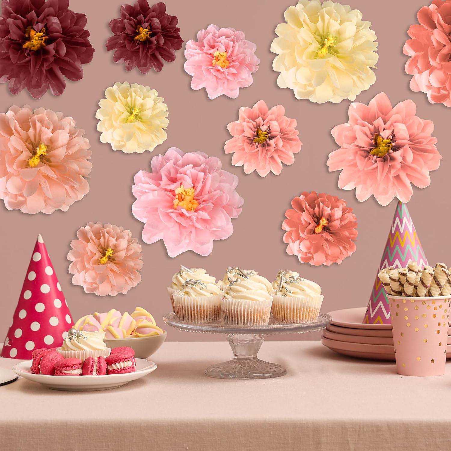 12 Pcs Large Mexican Tissue Flowers 20 8 Fiesta Decorations