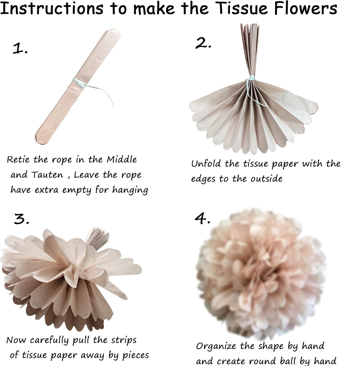 Blush Chrome Hanging Decorations - 12inch Pom Poms and Paper Lanterns