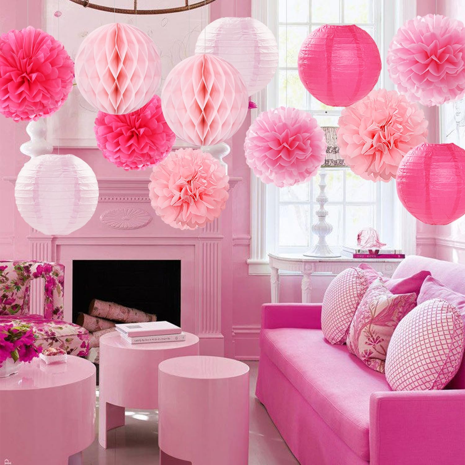 Rose Hot-Pink Party Decorations 20pcs Kit