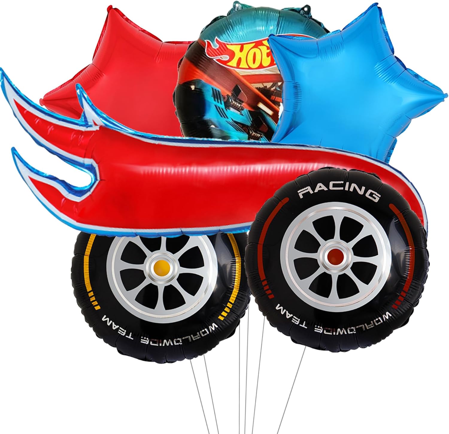 6pcs Hot Car Themed Balloons Birthday Party Decorations