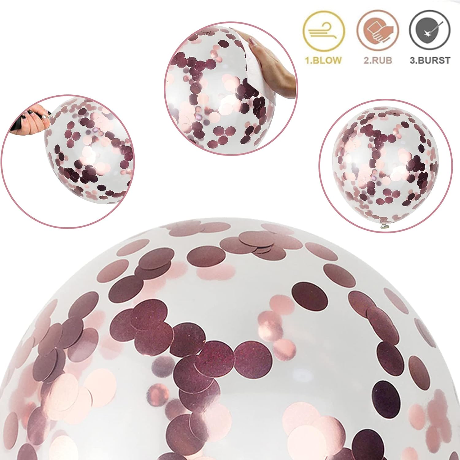 Rose Gold Black Pearl Balloons 60 Pcs for Parties