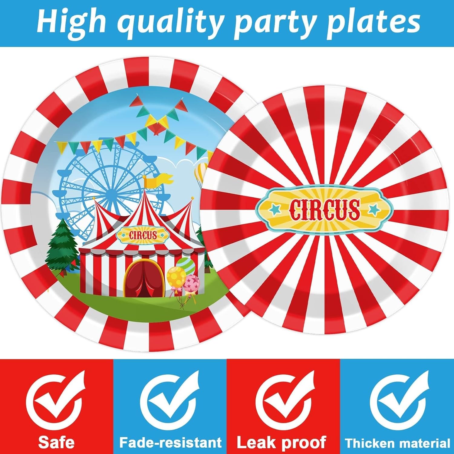 Circus Party Tableware Set 200pcs Serves 50