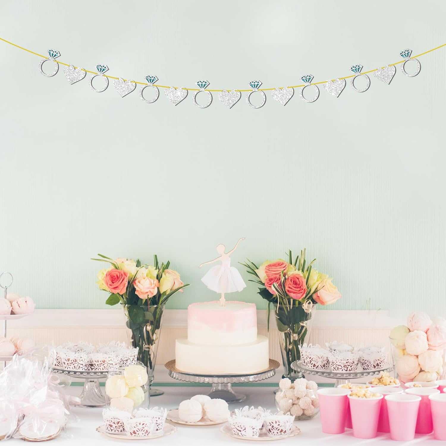 Diamond Ring Wedding Engagement Party Decor Banner