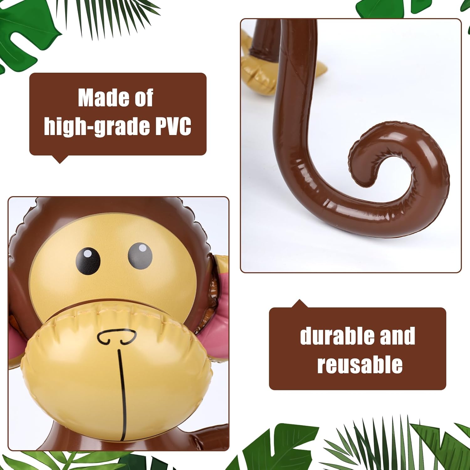 FUTUREPLUSX 3PCS Inflatable Monkeys Birthday Decorations