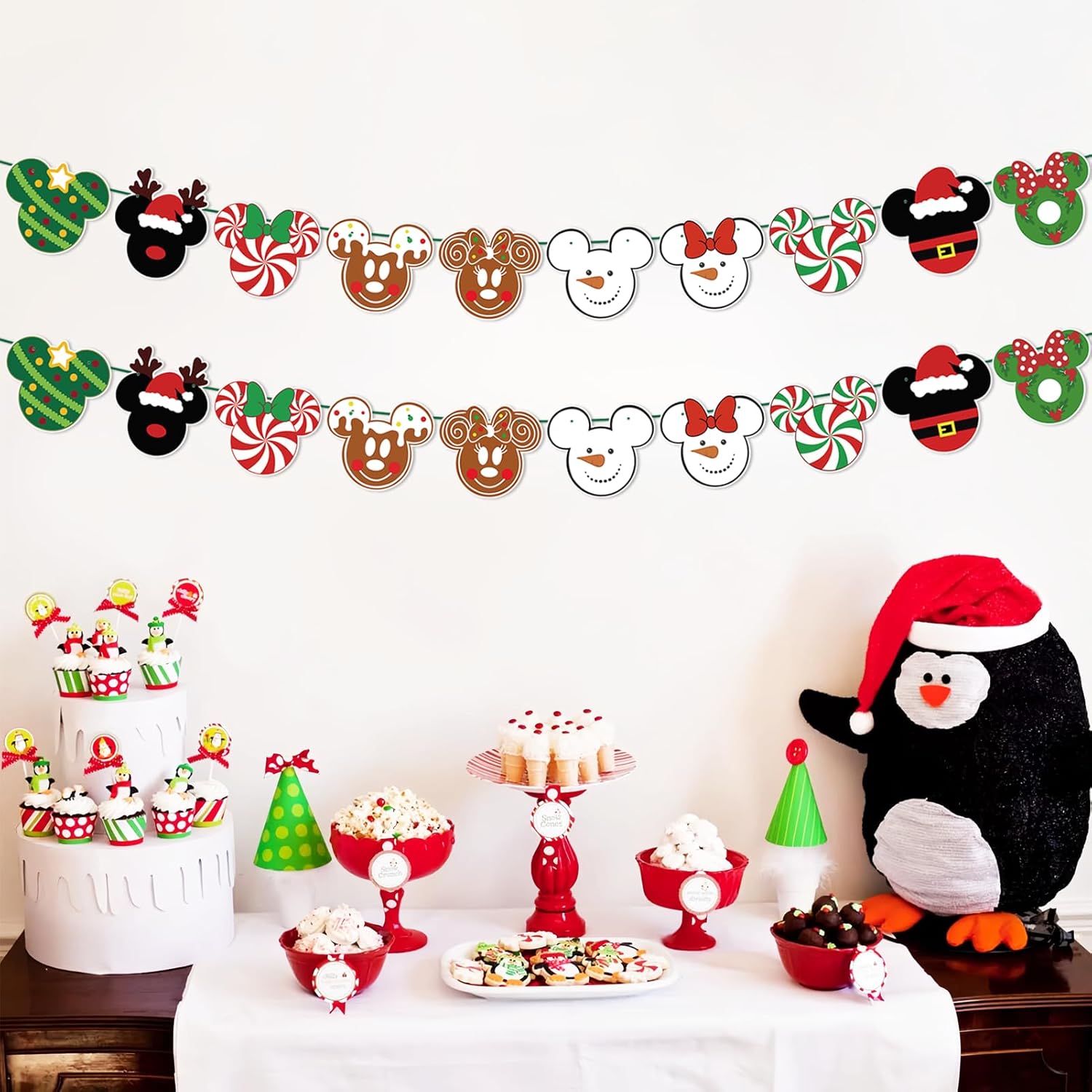 Mickey Christmas Garland Banner for Party Decorations