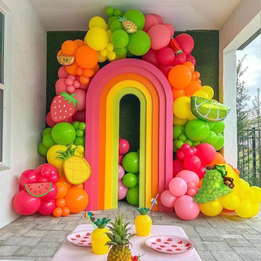 DUBEDAT Fruit Balloon Garland Kit for Birthday Party Decorations