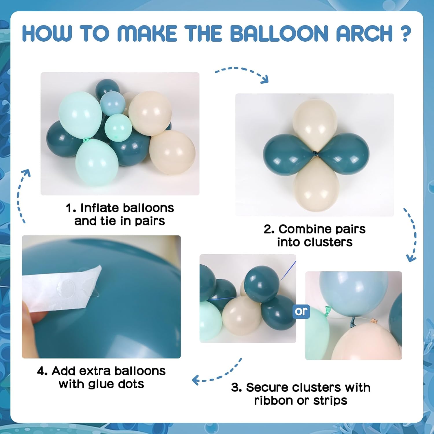 147pcs Ocean Themed Balloons Garland Arch Kit