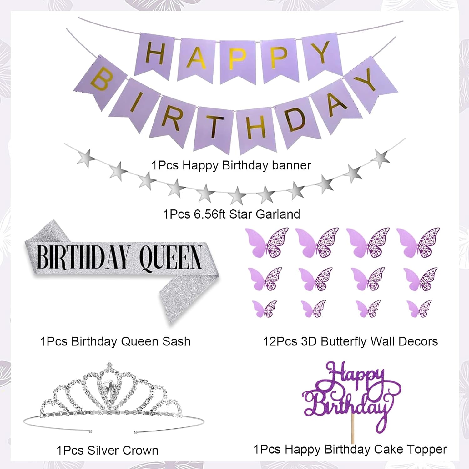 Lavender Purple Birthday Decorations for Women Girls