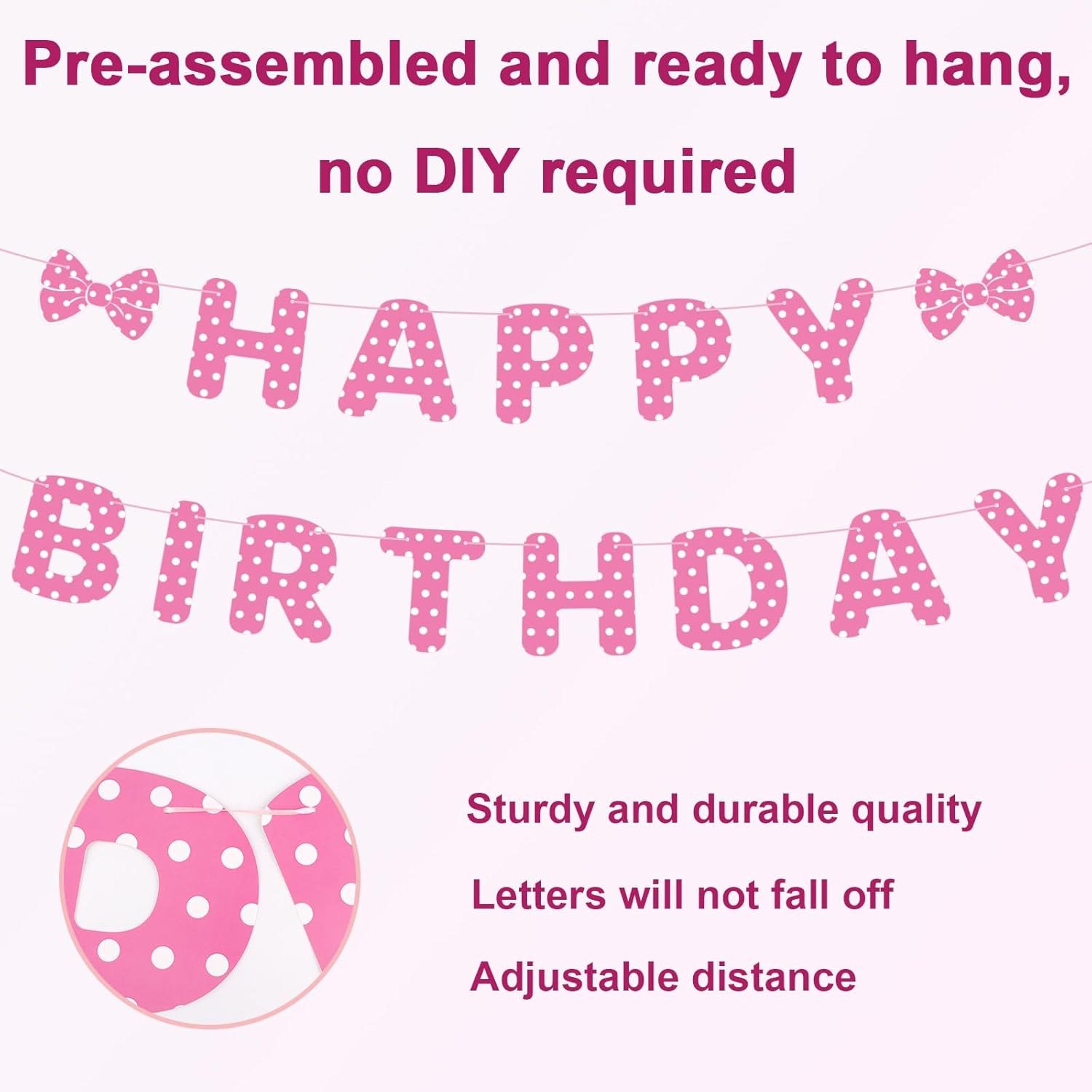 Pink Mouse Birthday Banner Set for Kids