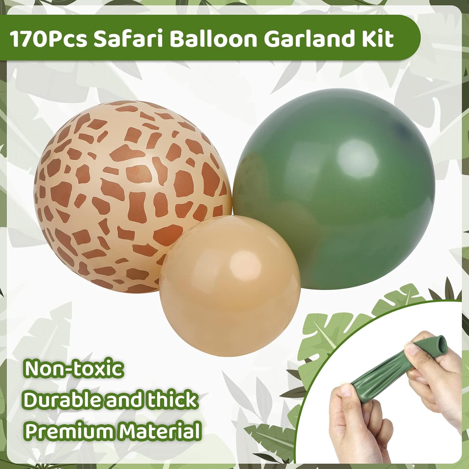 170Pcs Jungle Safari Balloons Garland Kit