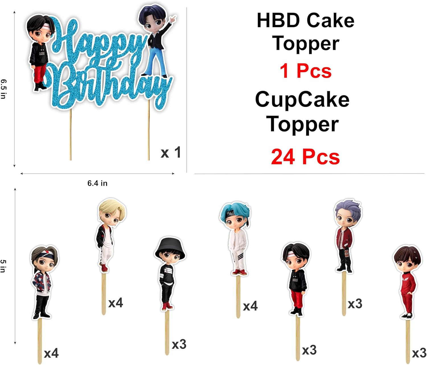 Seyal Tiny Tan BTS Theme Birthday Decorations
