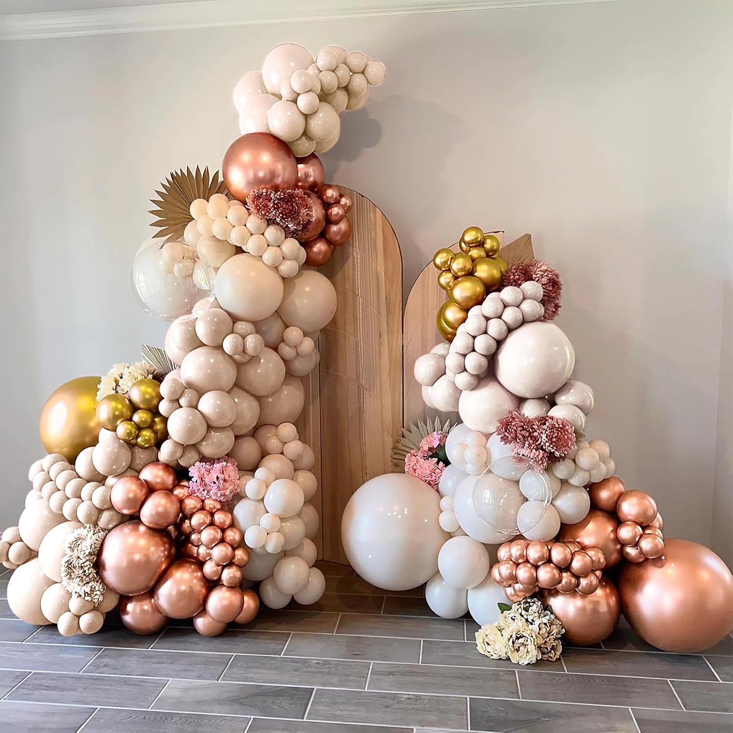 Rose Gold Confetti Latex Balloons 60PCS for Parties
