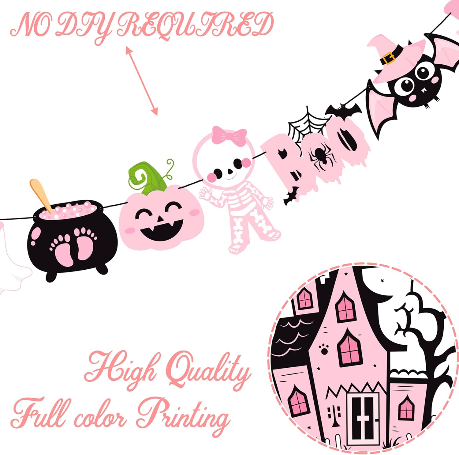 2Pcs Halloween Party Banners for Girls