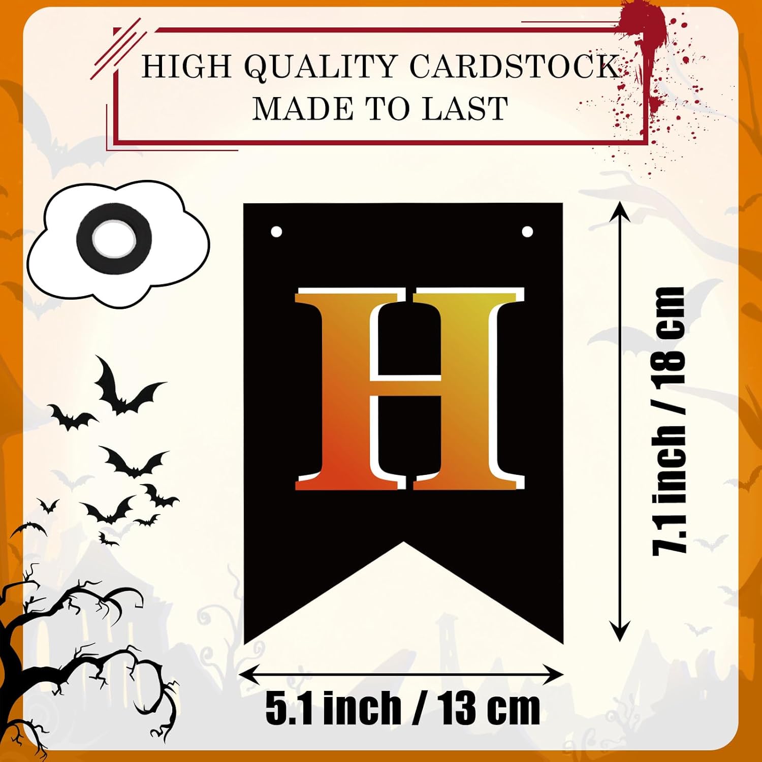 Happy Halloween Black Banner for Party Decorations